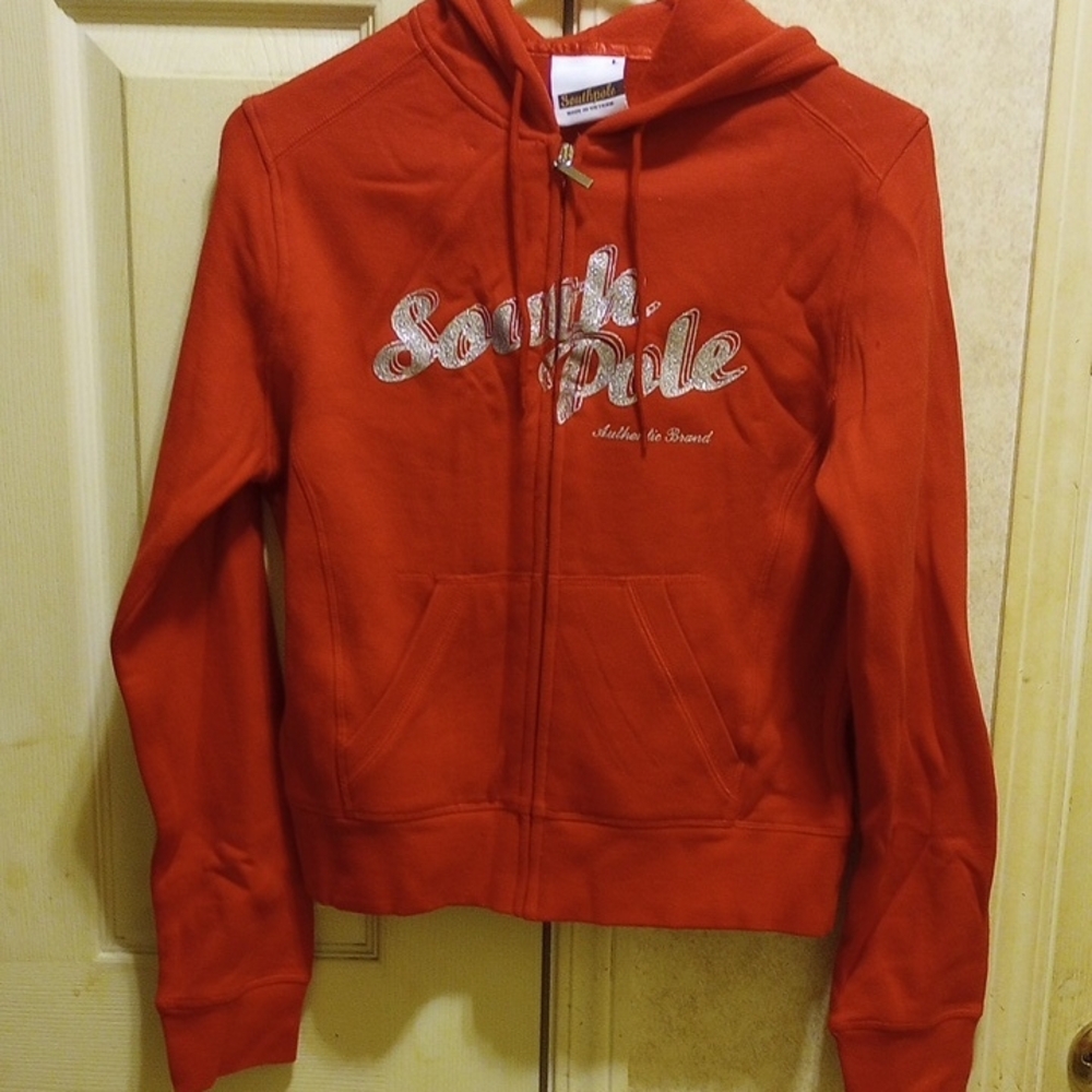 South Pole Women's Vibrant Red Zip-Up Hoodie